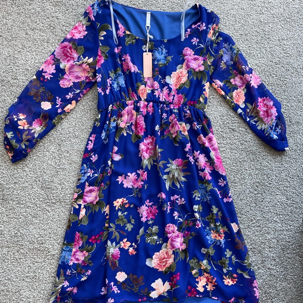 Pink Blush Maternity Floral Dress